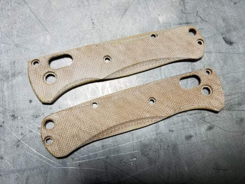 535 BUGOUT MICARTA CARVE SCALES- NATURAL BROWN