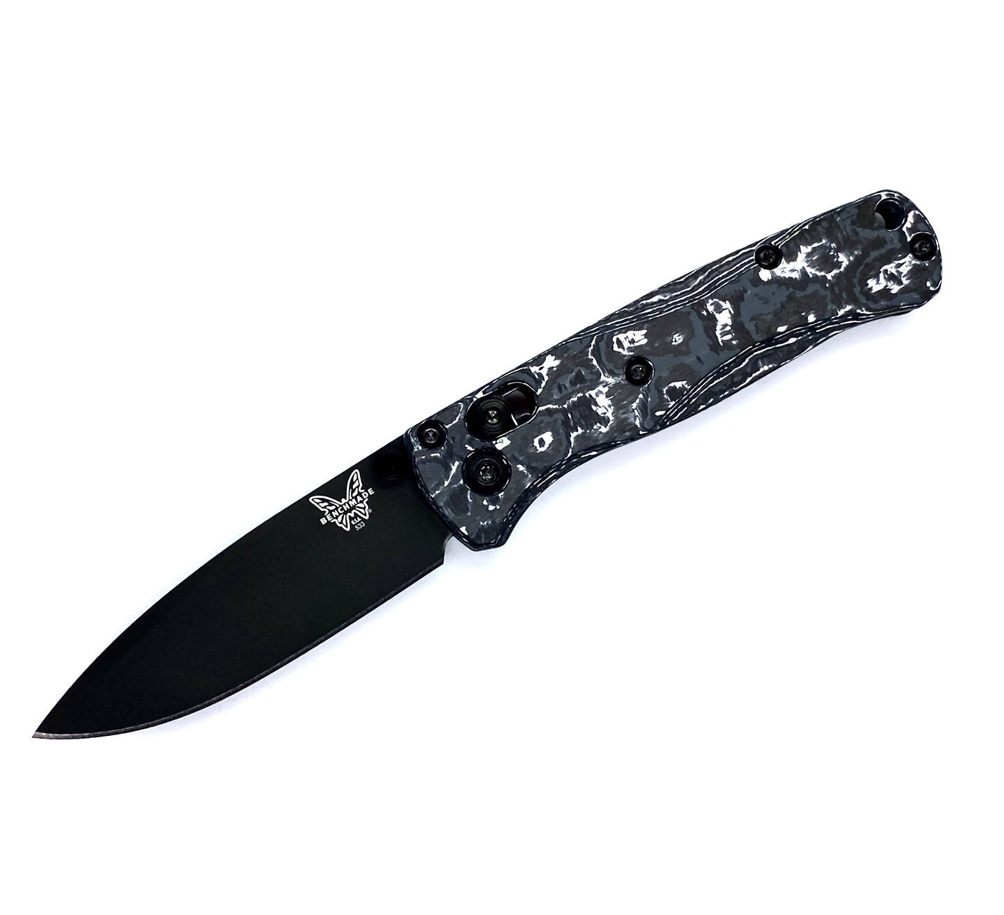 Rogue Bladeworks 533 Mini Bugout Urban Frost Carbon Fiber Scales- Carve Design